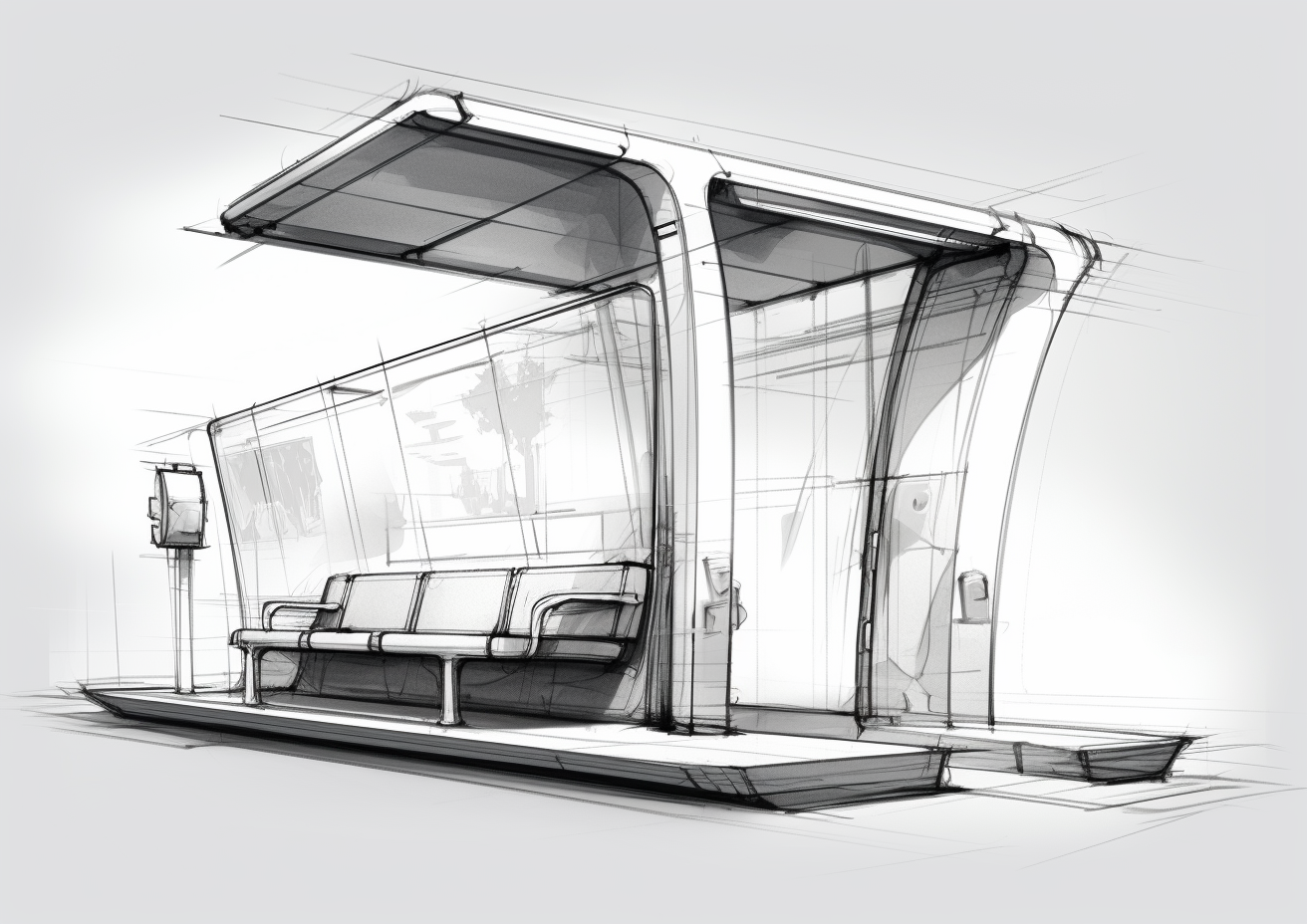 Ergonomic bus stop displaying clear information