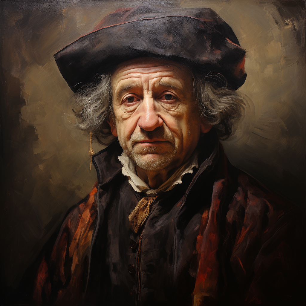 Ernst Bloch in Rembrandt Style Painting