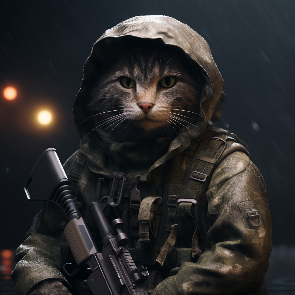 Hilarious Scav Cat Image Smoking and Fishing