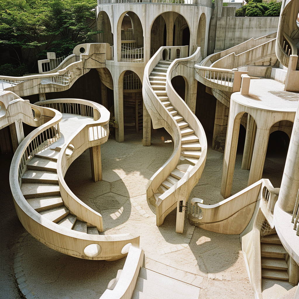 Children playing in Escher-designed playground