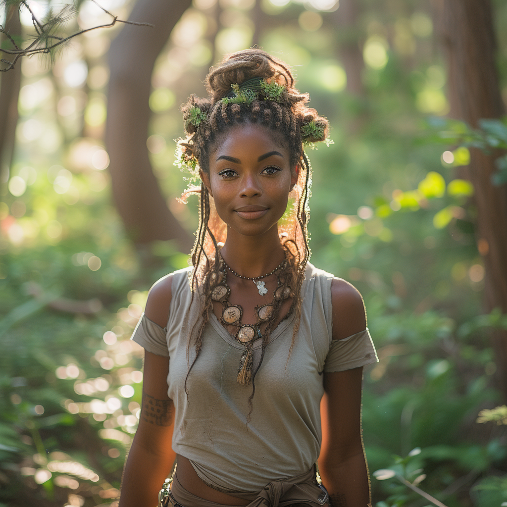 Eshu jogging with mystical fairy vibes