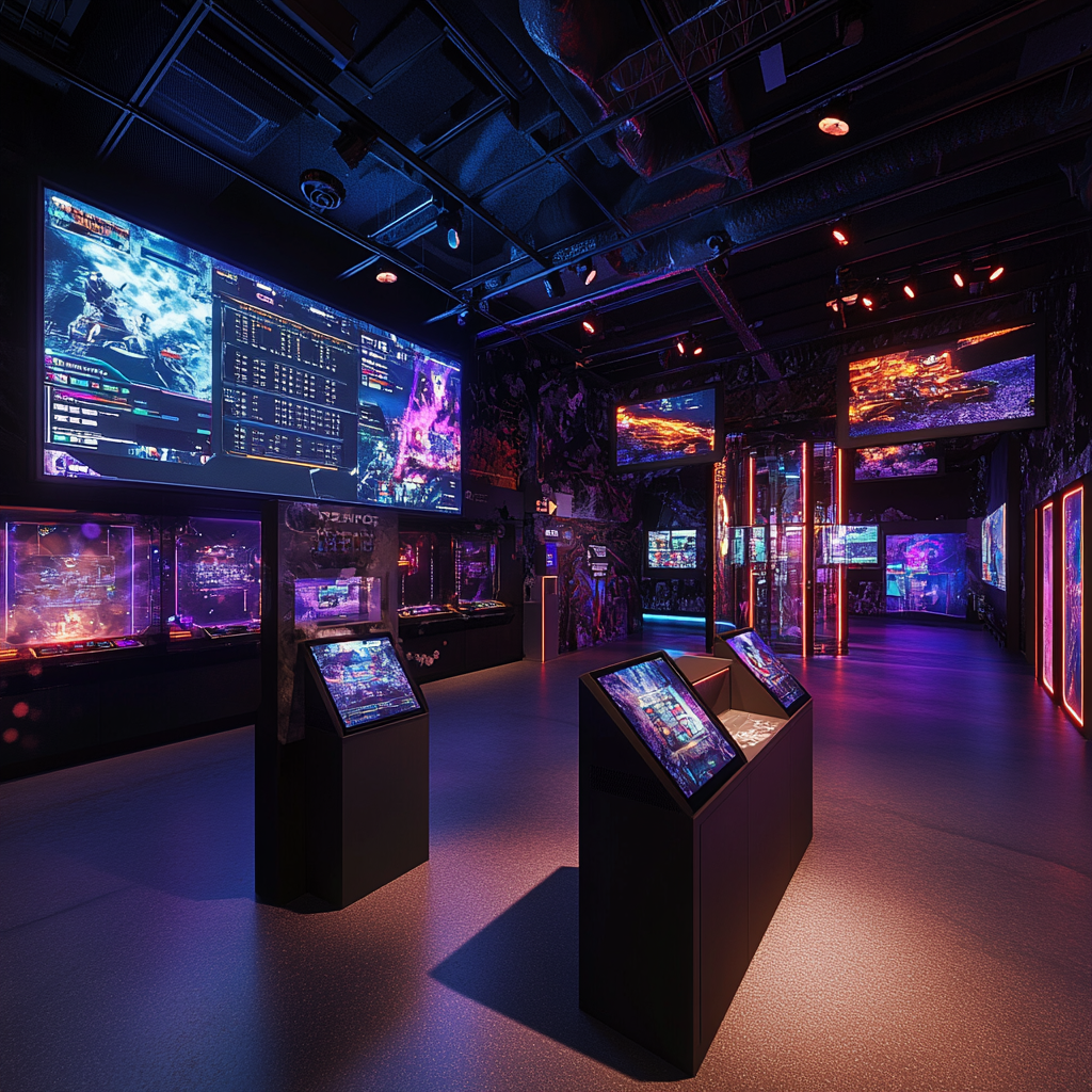 Vibrant esports interactive museum exhibit