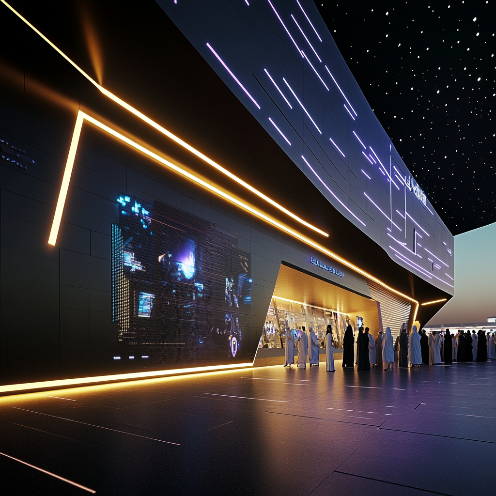 futuristic esports museum entrance design