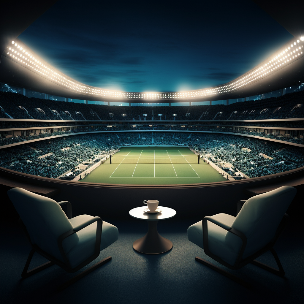 Tennis stadium inside espresso cup