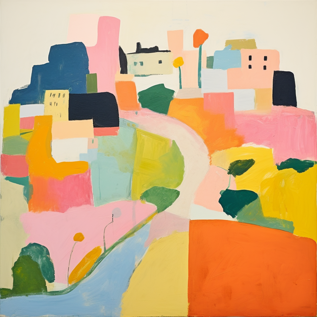 Etel Adnan's painting of Washington Heights