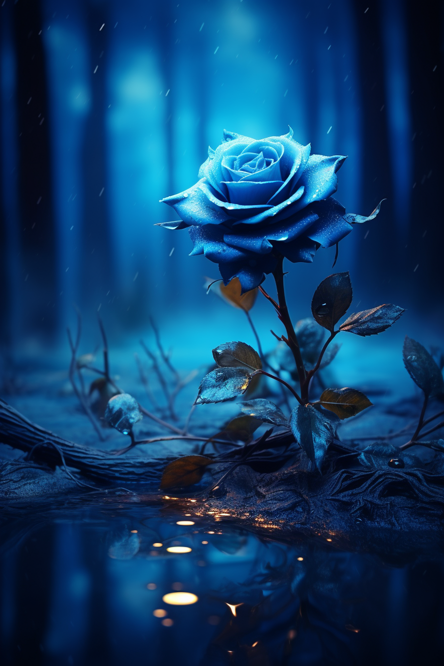 Beautiful Eternal Rose Blue Wallpaper