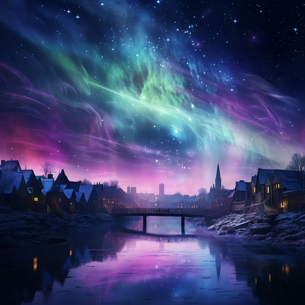 Peaceful and Mystical Aurora Borealis Night Sky