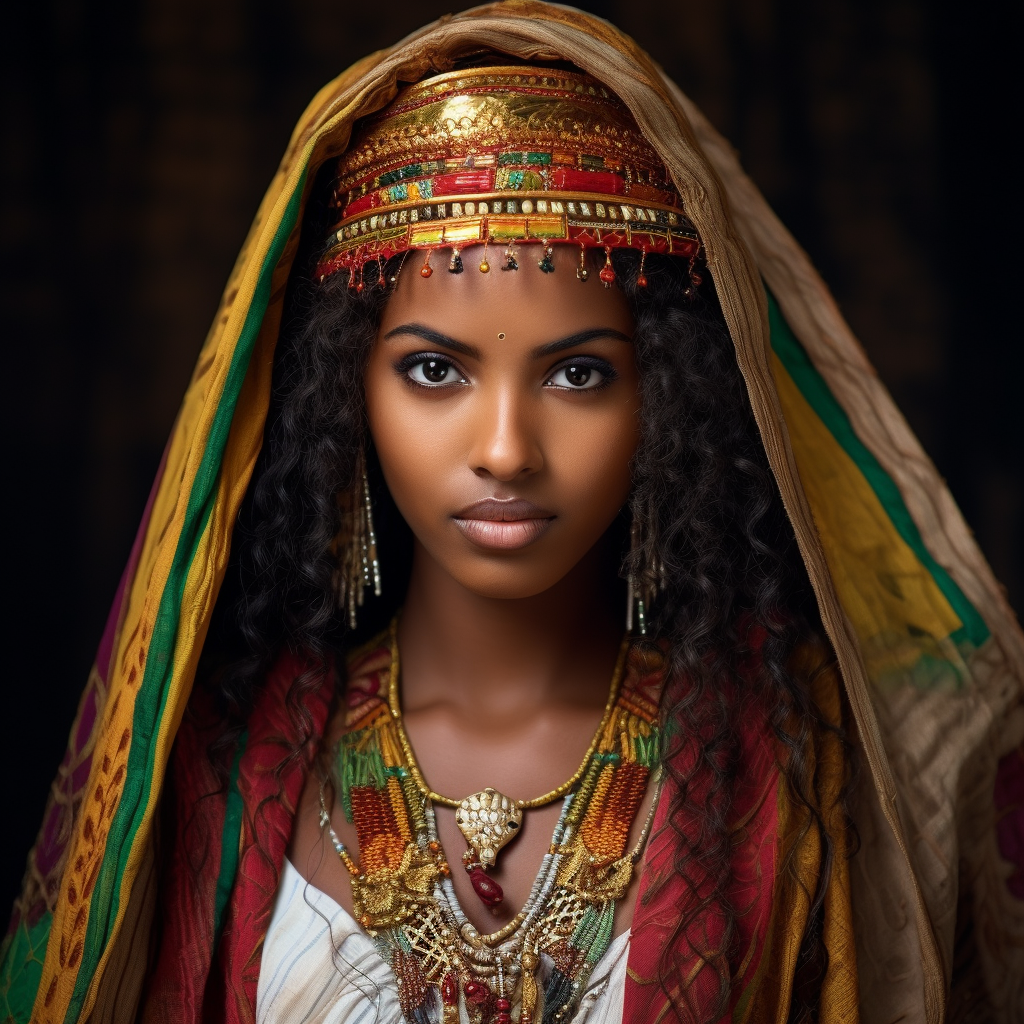 Ethiopian girl in beautiful traditional dress