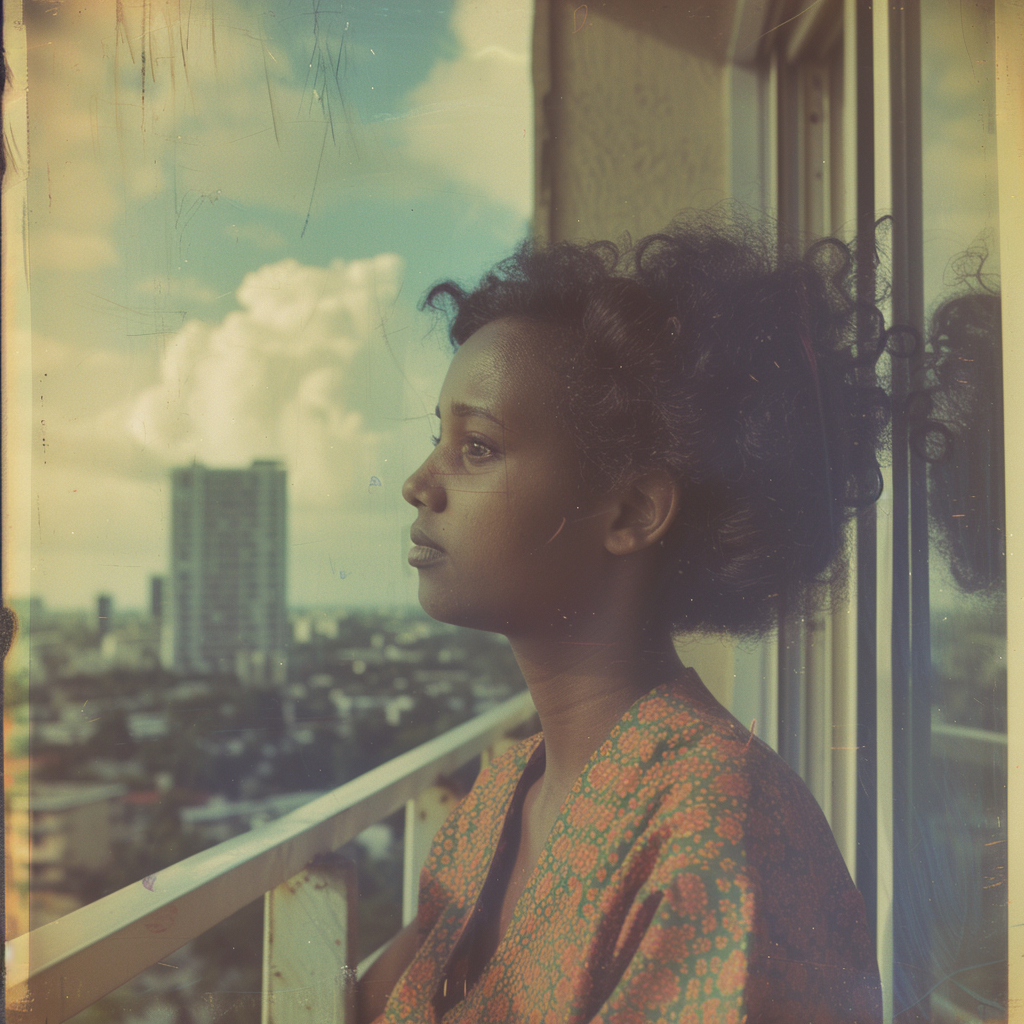 Young Ethiopian Woman Miami Balcony