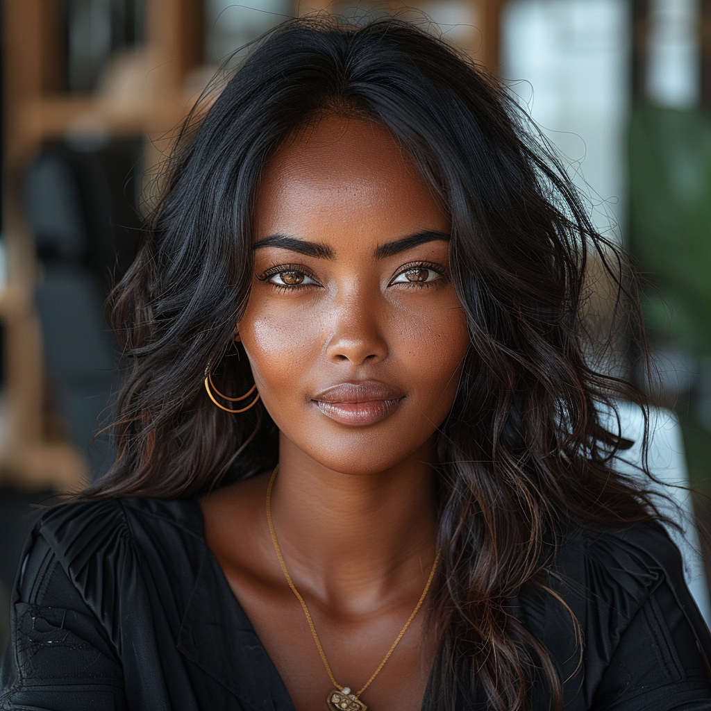 Ethiopian woman at office desk