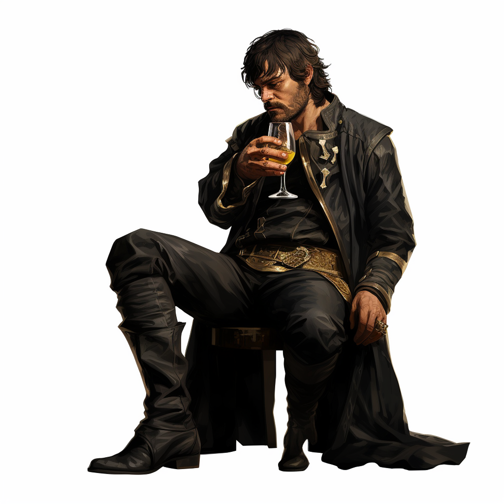 Euron Greyjoy holding a wine glass