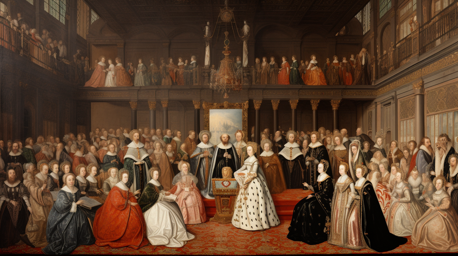 Noblewomen in a grand European court