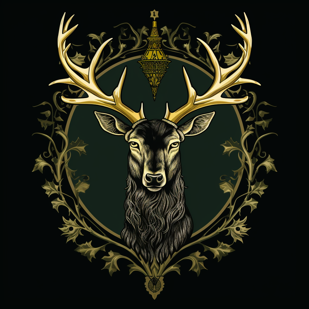 Medieval noble house crest with stag