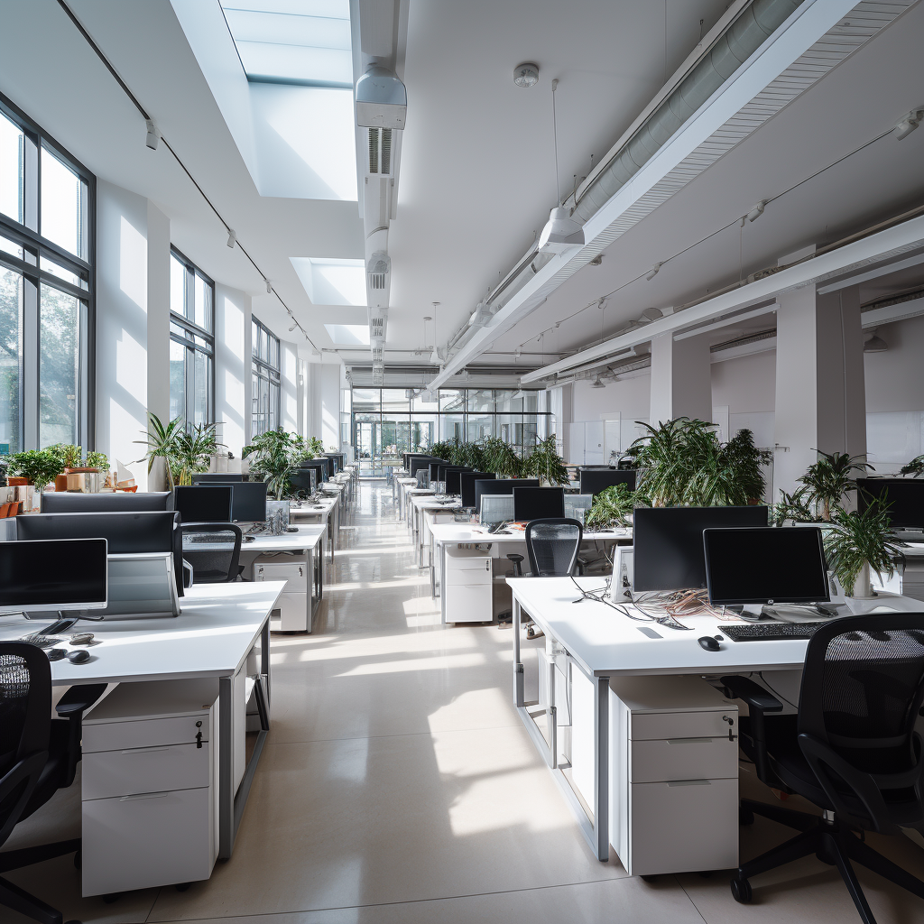 Empty European Startup Office with Desks