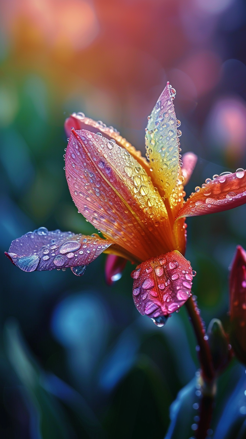 European winter flowers and nature scene