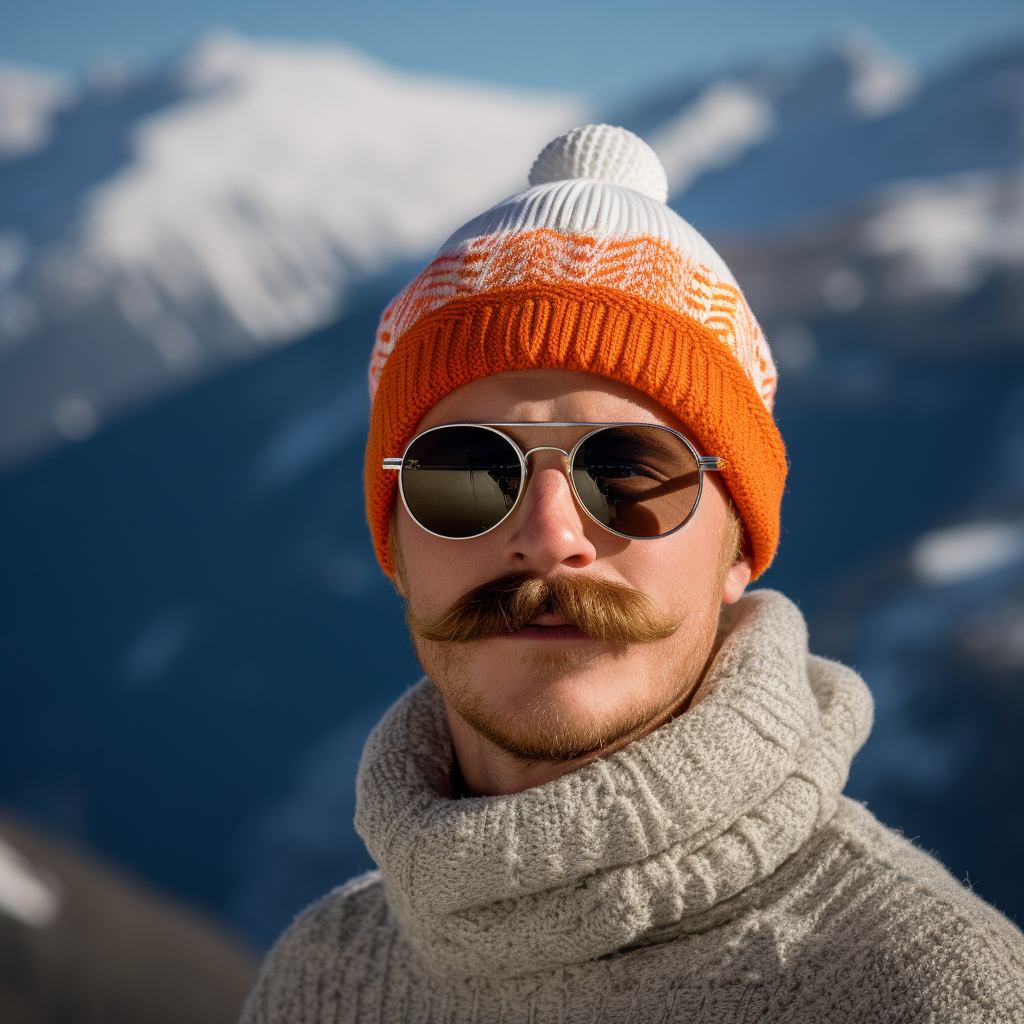 European Male Portrait with Austrian Alps Background