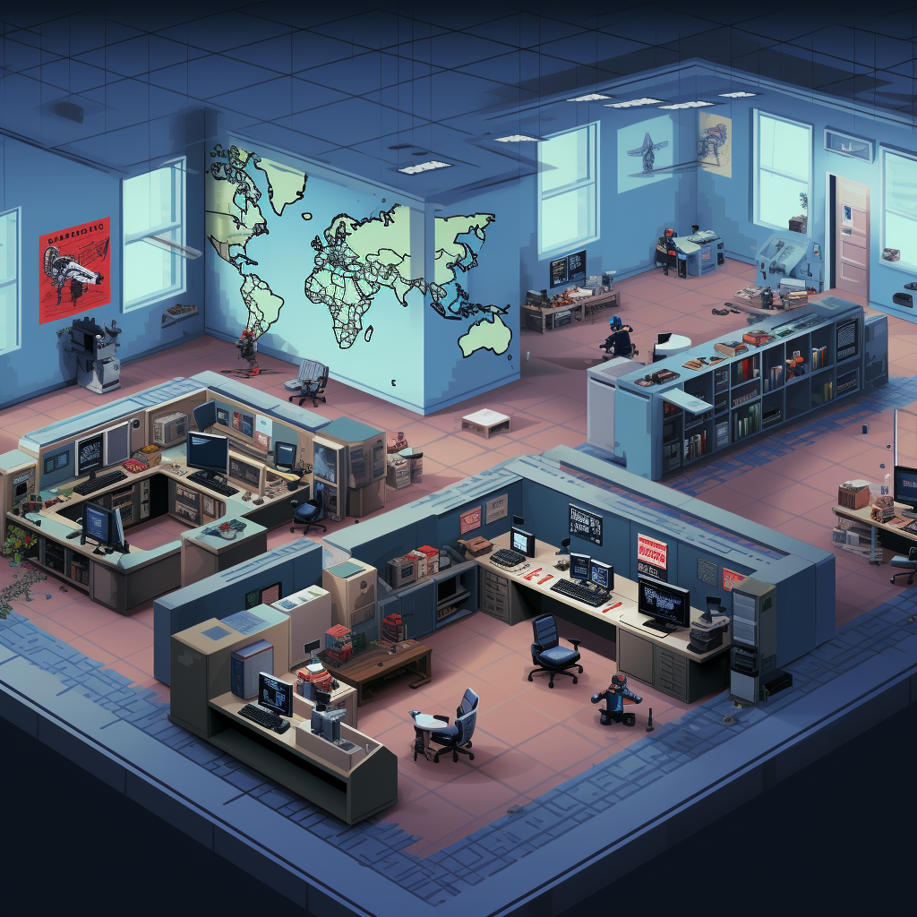 EUROPOL EC3 J-CAT Office in 8-bit Retro Style