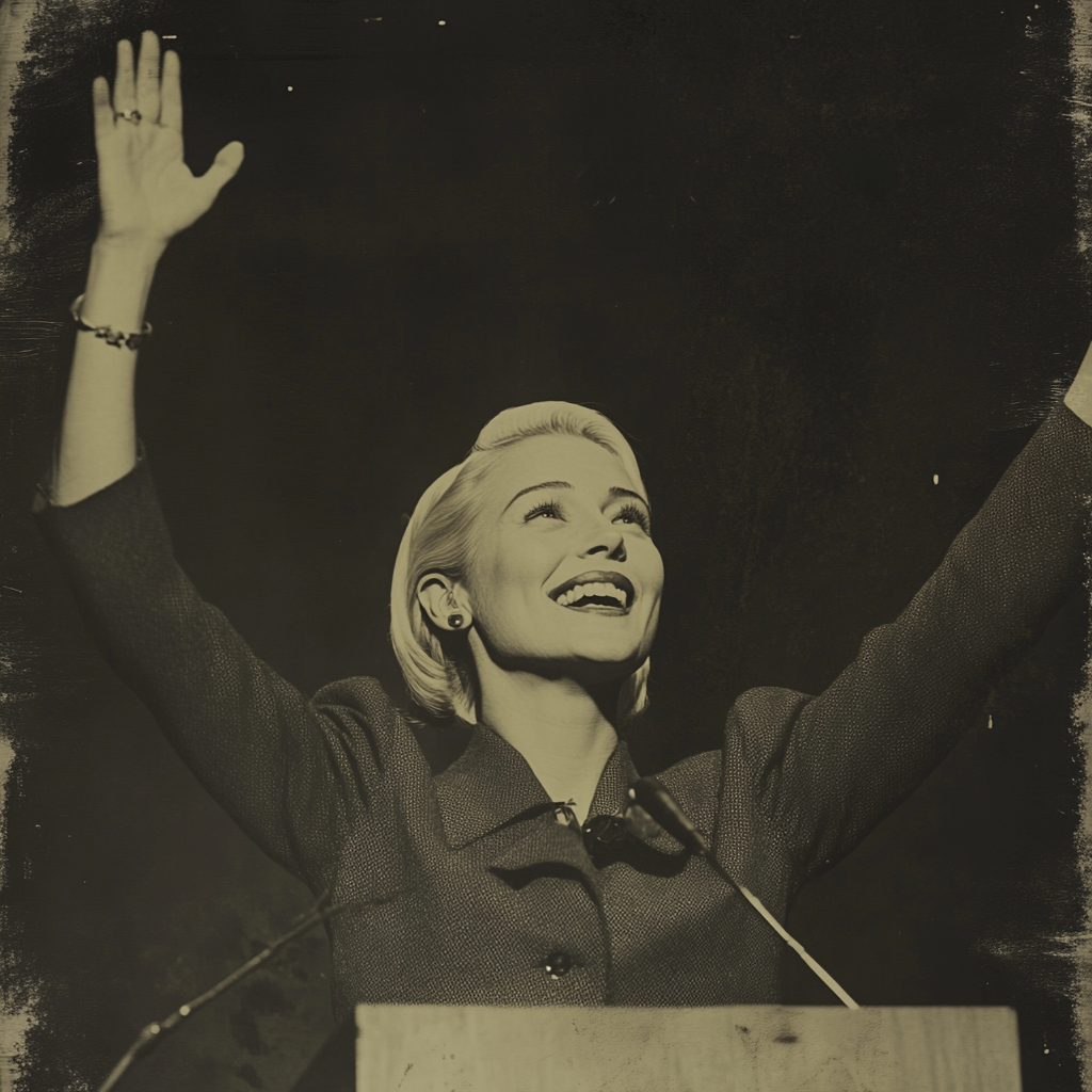 Eva Peron political speech 1960s photo