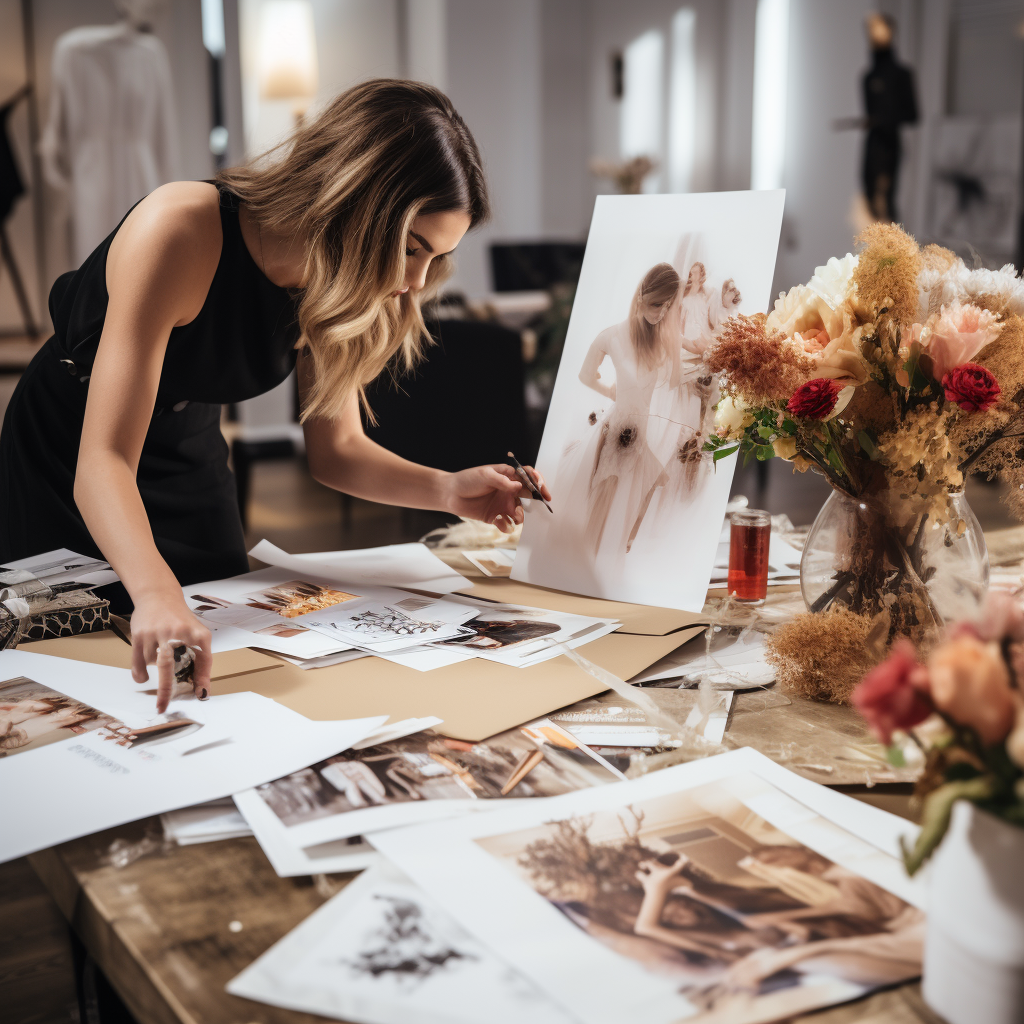 Couple immersed in event planning