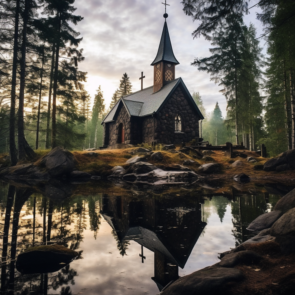 Beautiful Evijarvi Church in Ostrobothnia