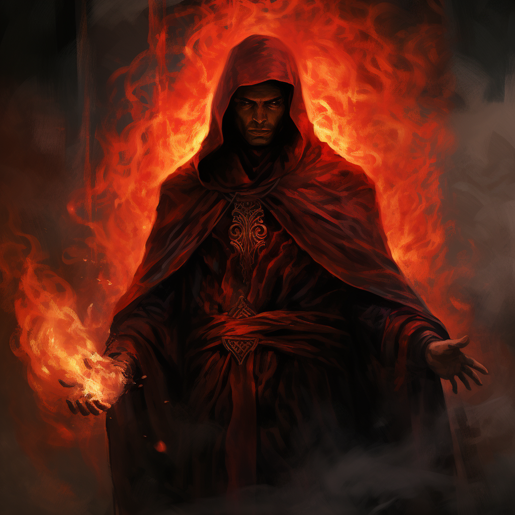 Evil Bedouin Sorcerer with Fire