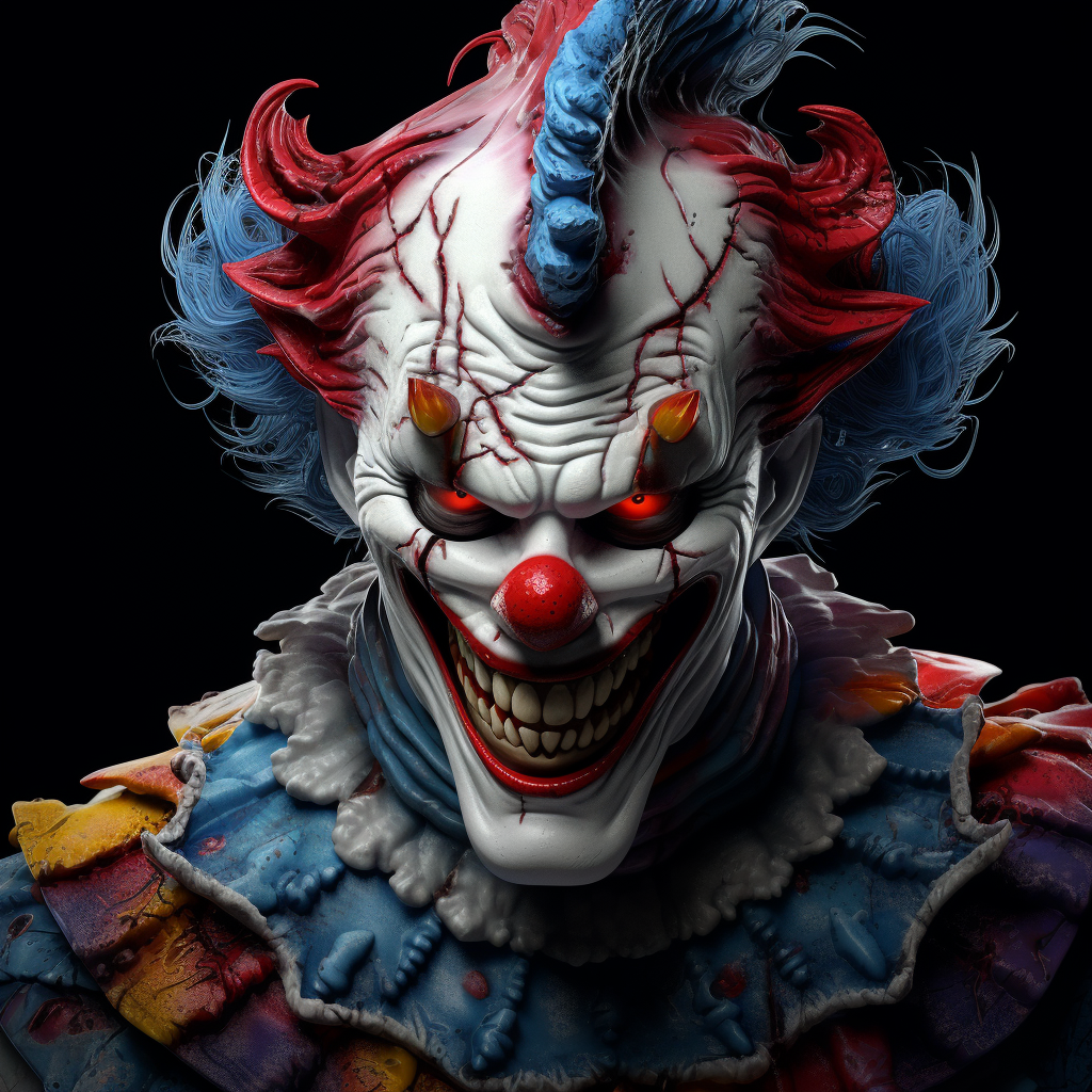 Detailed 3D Evil Clown Logo