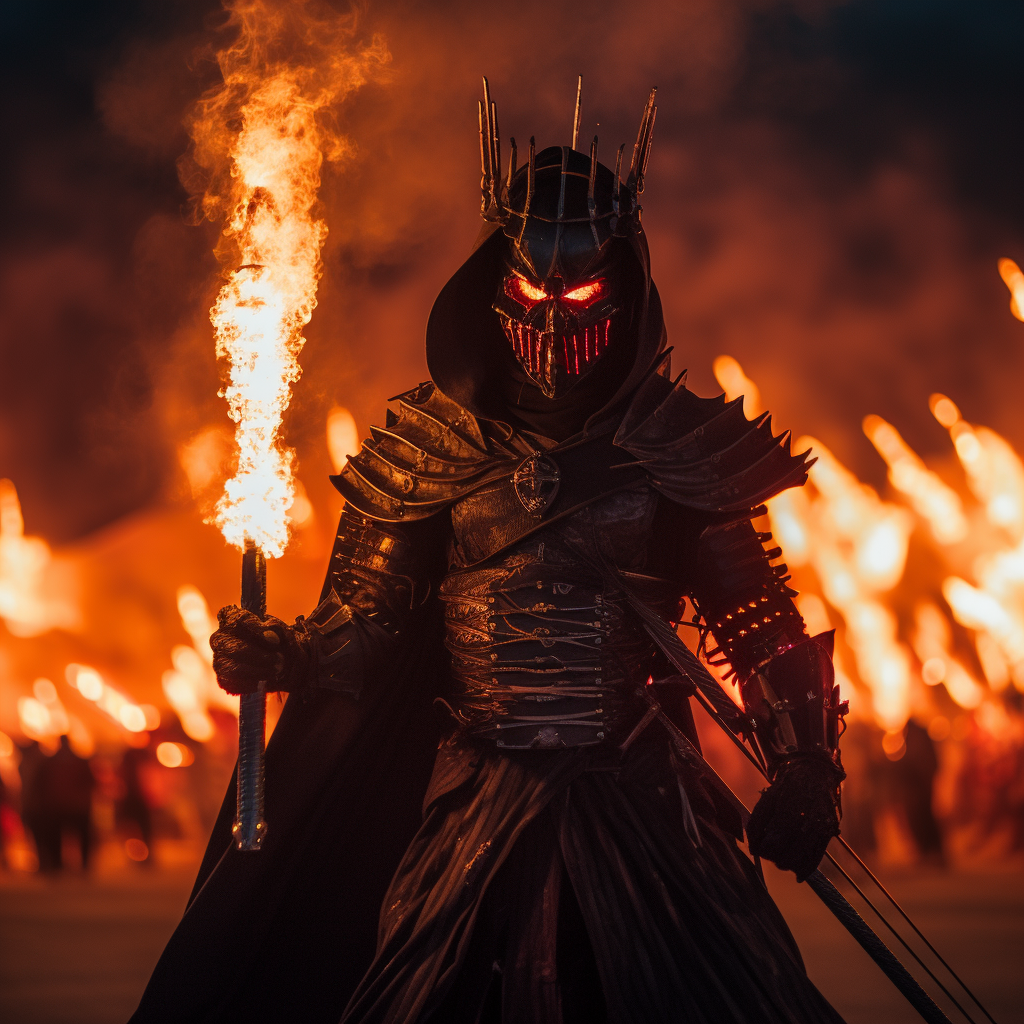 Evil Death Samurai with Lightsabers at Burning Man