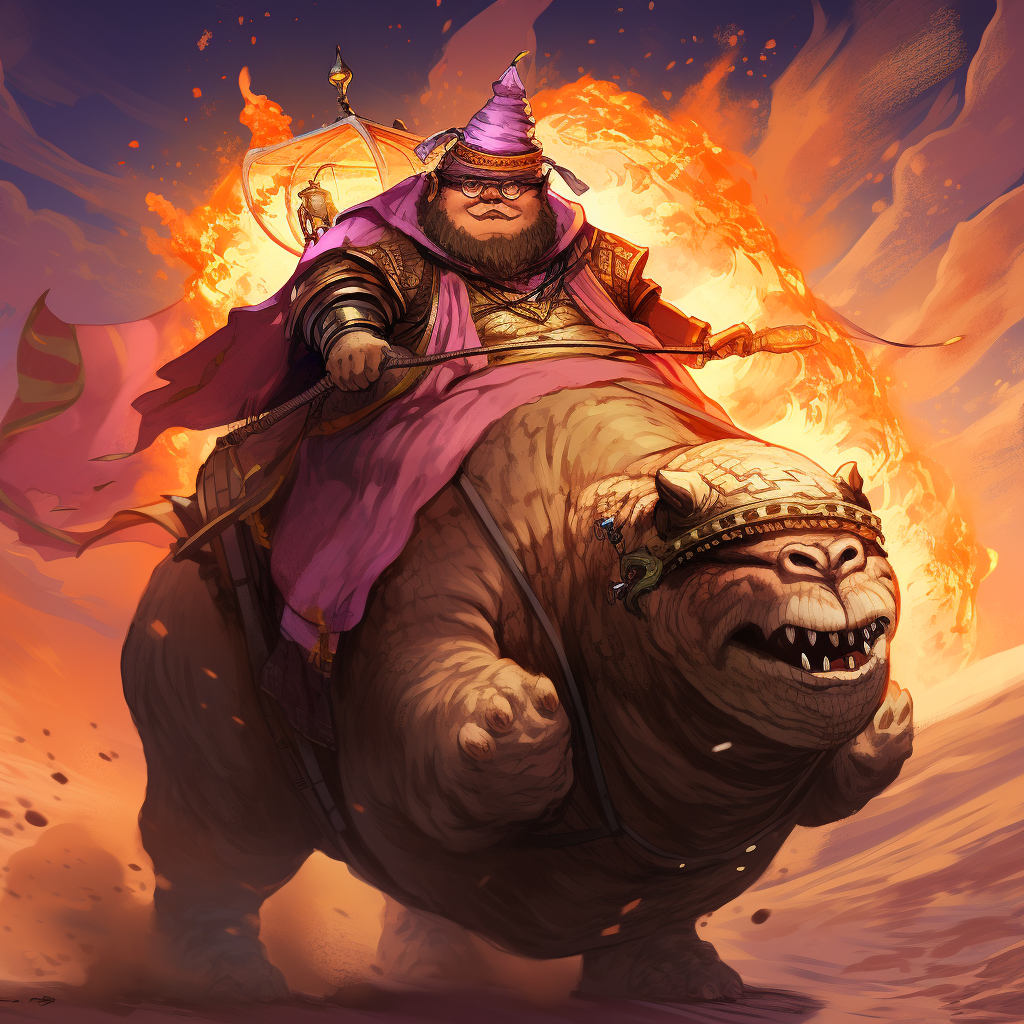 Evil mage riding camel