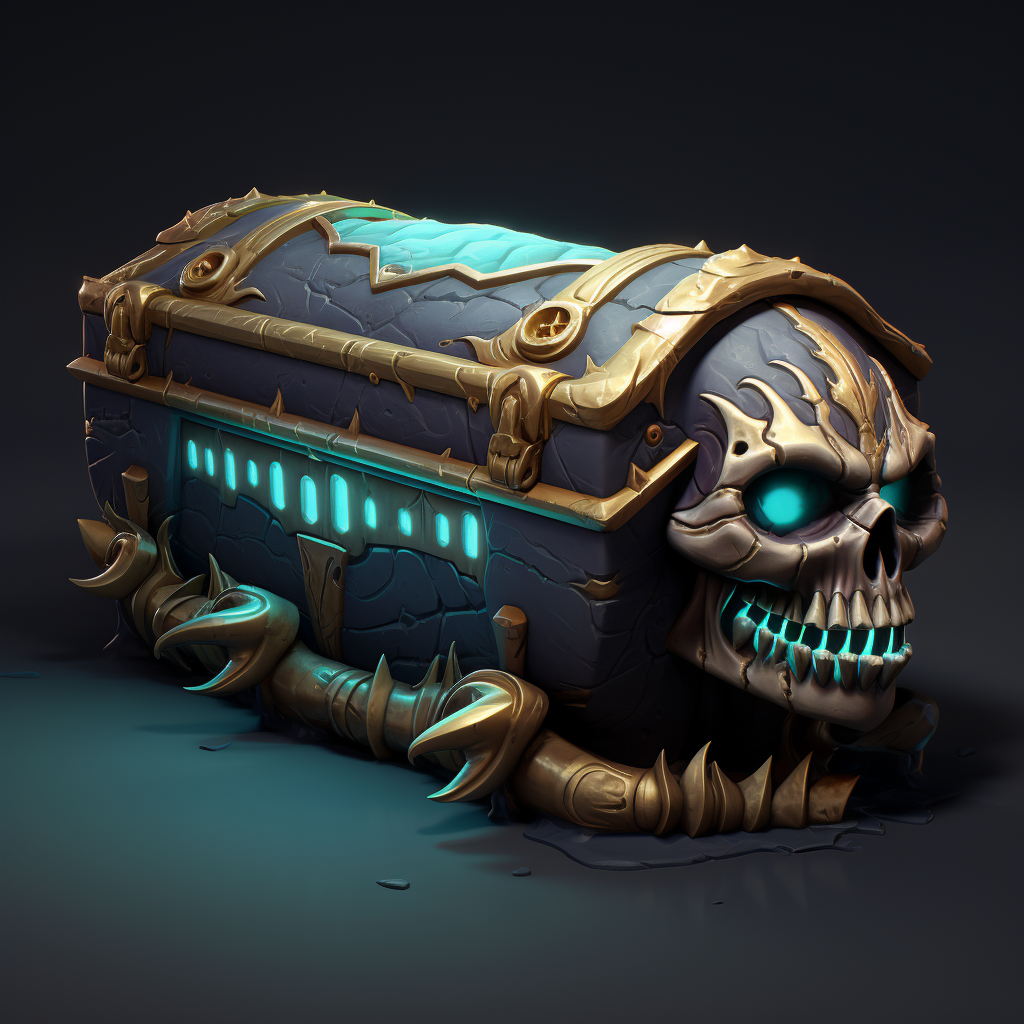 Sinister floating sarcophagus in League of Legends artstyle