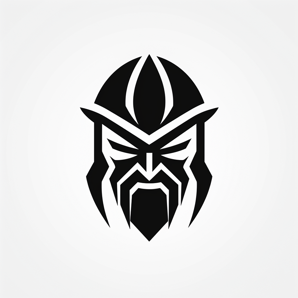 Evil Gladiator Face - Minimal Vector Design