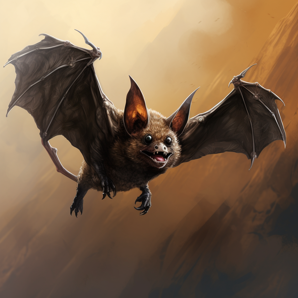 Dark bat flying in the night