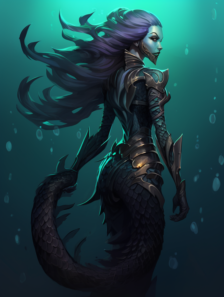 Evil Mermaid Full Body Artwork