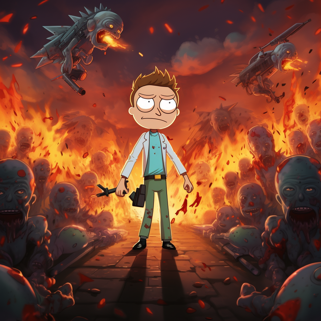 Evil Morty Love Bombing Rick Cartoon