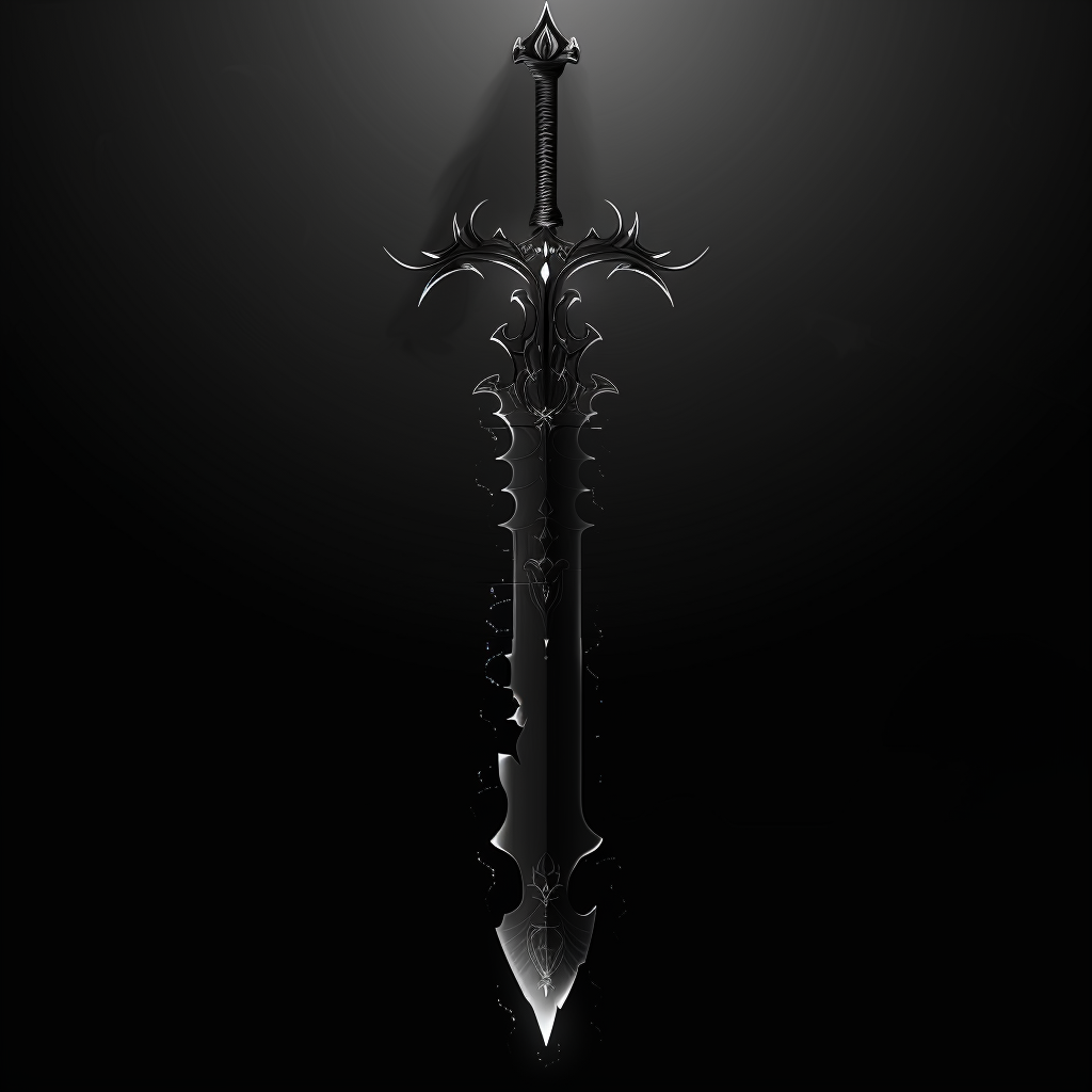 Evil sword on black background