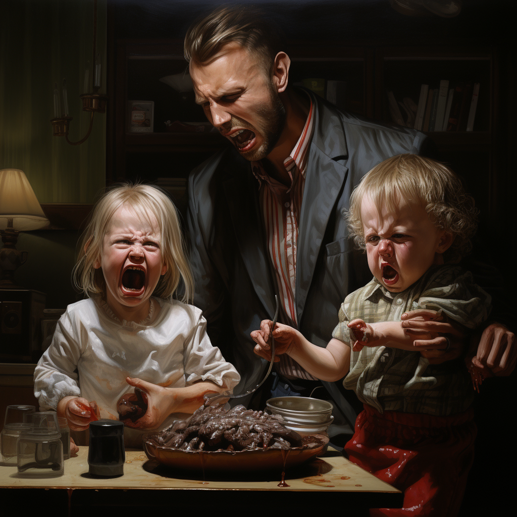 Disturbing Evil Parents Hyperrealistic Picture