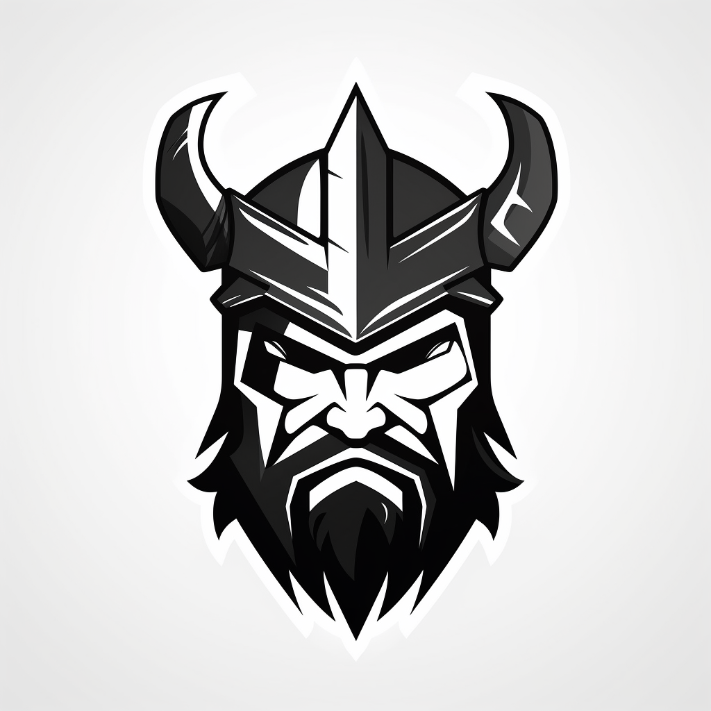 Evil Gladiator Face in Black & White