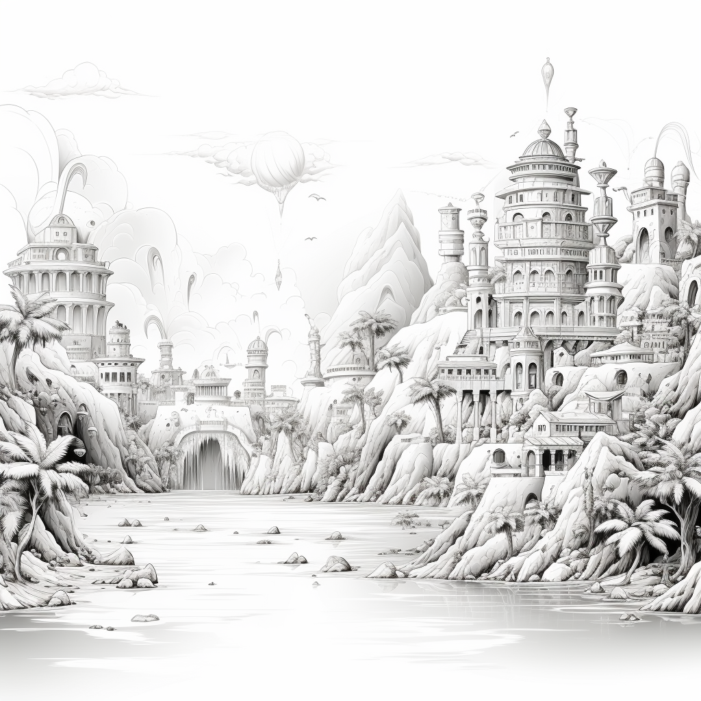 Drawing of a paradise for evil monsters