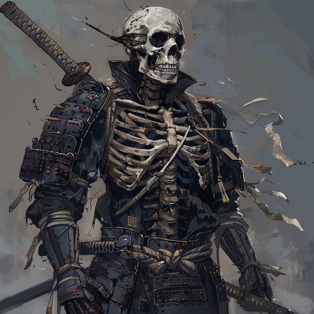 Evil Skull Samurai Armor Bones