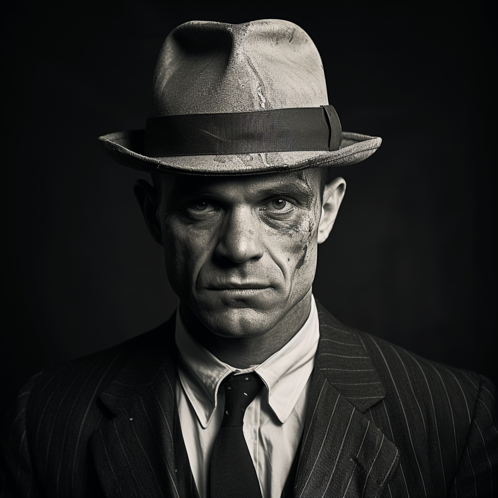 Portrait of a Scarred Ex-Boxer Man