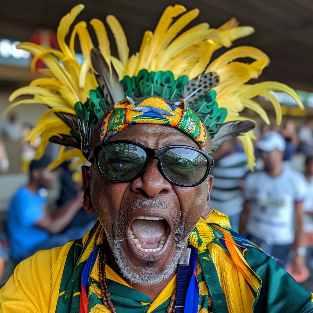 Excited Bafana Bafana Fan Headpiece