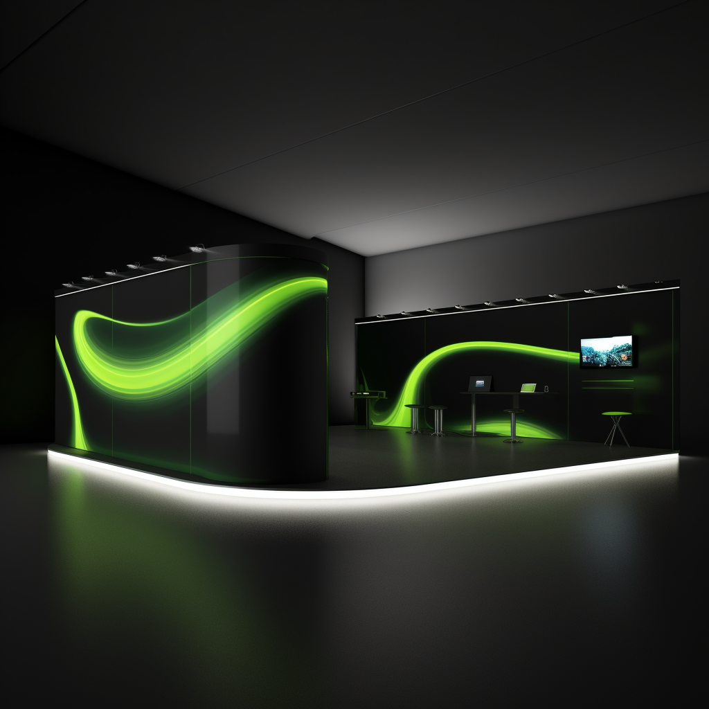 Neon Green and Black Exhibition Booth Design