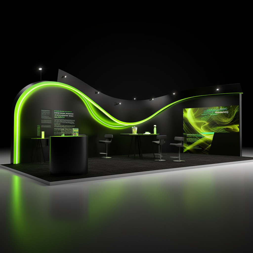 Neon Green and Black Exhibition Booth