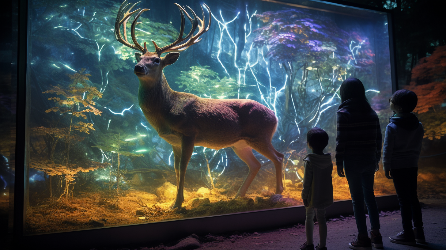 Realistic animal holograms at the exhibition