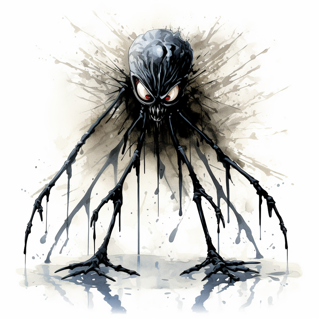 Spooky spider walking silhouette clipart