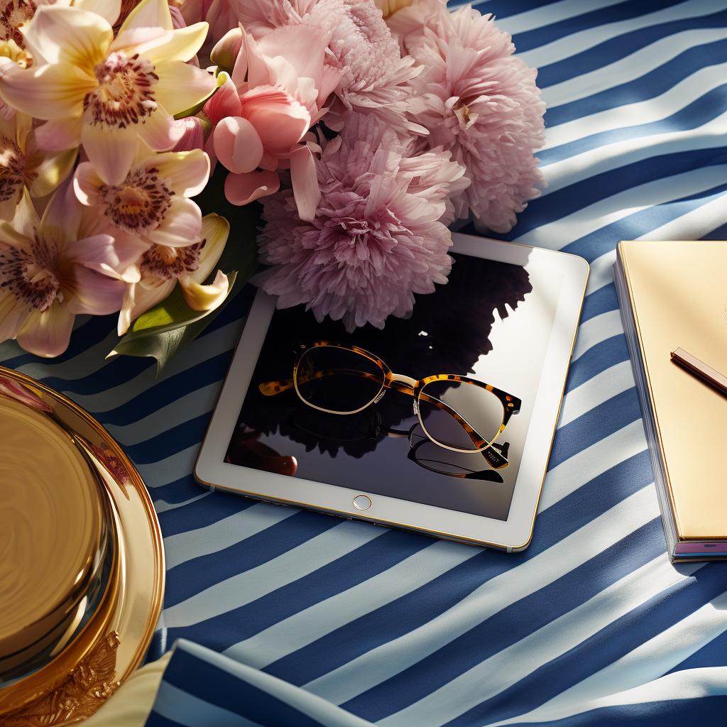 Exotic Flowers on Luxury Desk