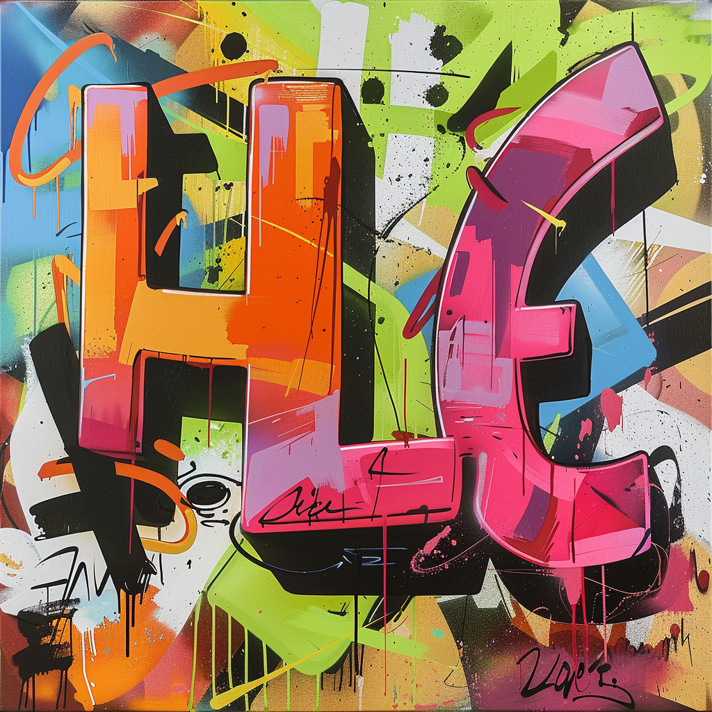 Graffiti style letters HLE art