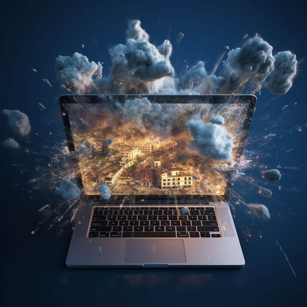 Exploding Macbook in Cinematic Shot