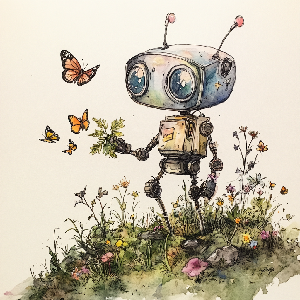 Explorer Robot Plants Butterflies