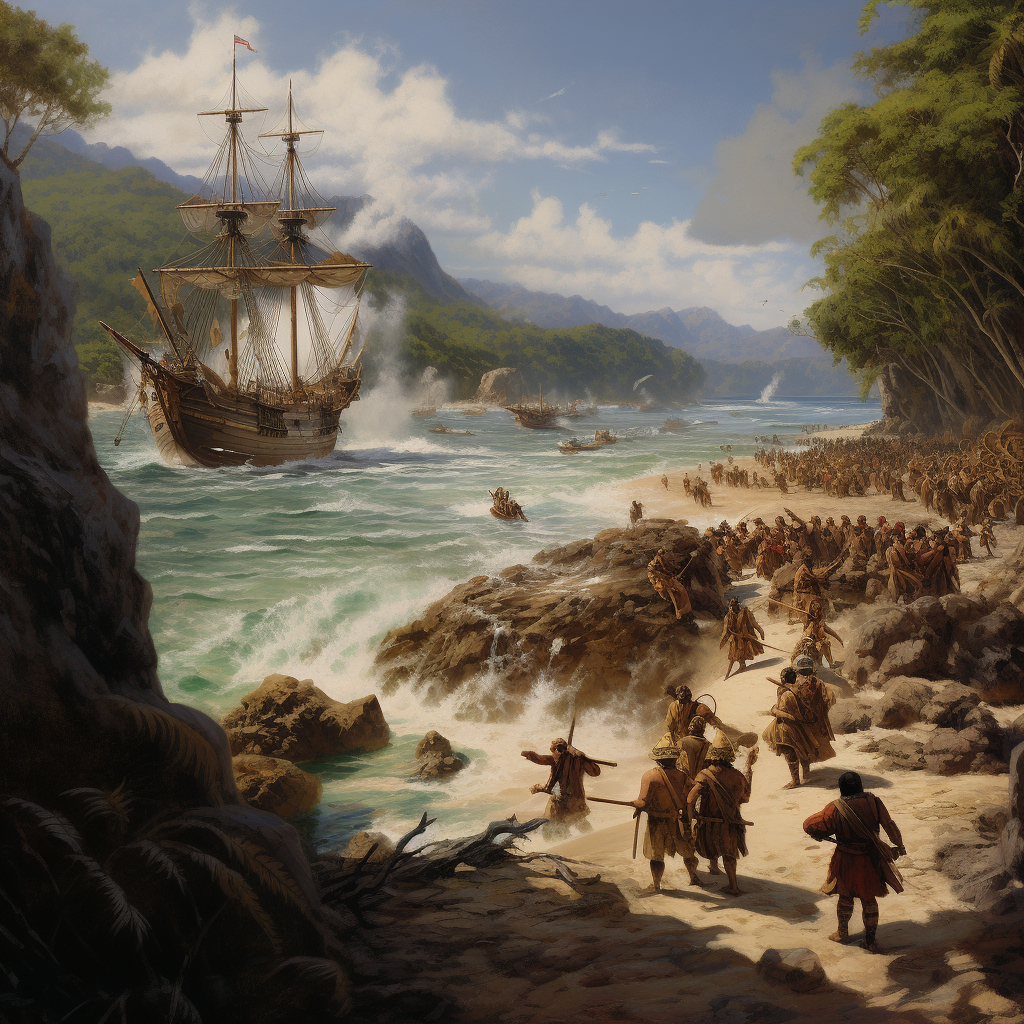 Spanish explorers ravaging Taino population on Hispaniola