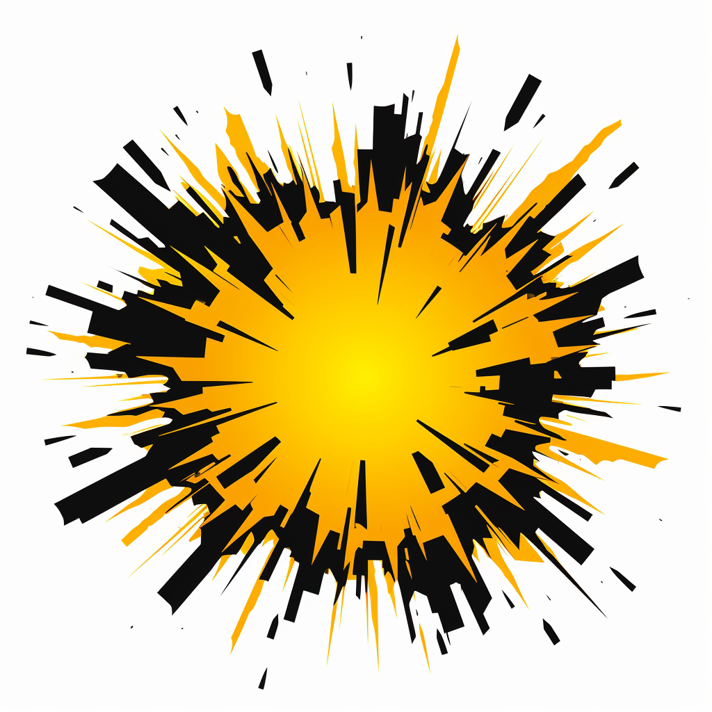 Minimalistic explosion pictogram for indie games